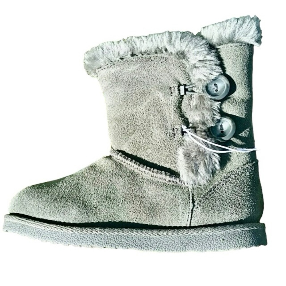 Cherokee NWT Kids 8 Jaye Suede Boots, Winter, Shearling, Gray